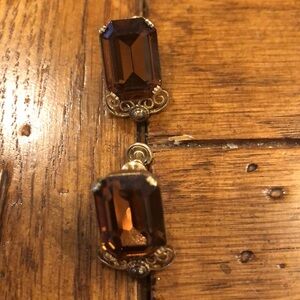 Vintage Amber Rectangular Earrings
